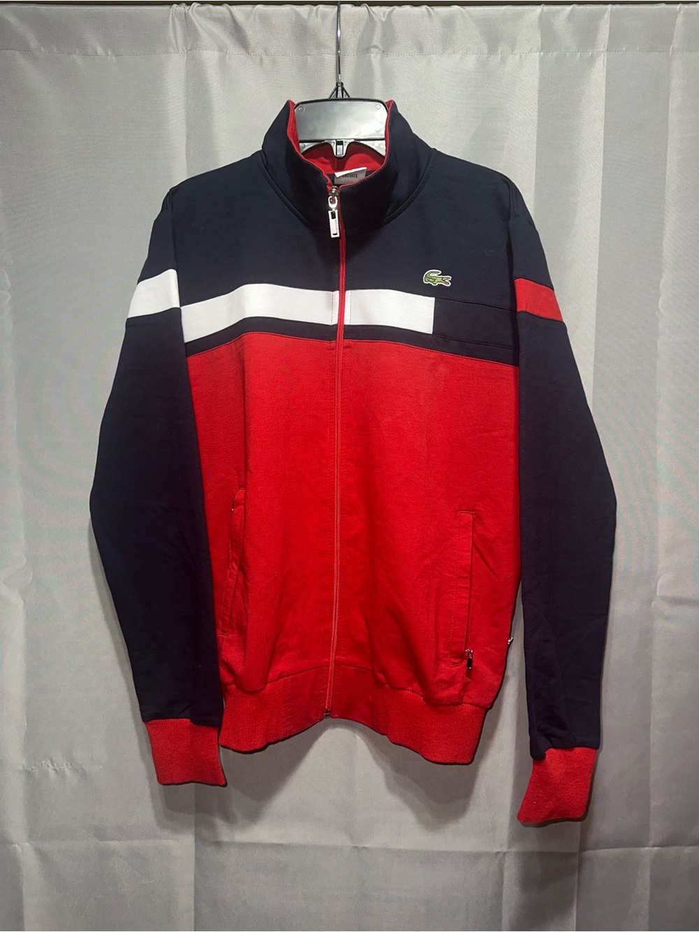 Lacoste Red, Navy & White Full-Zip Track Jacket